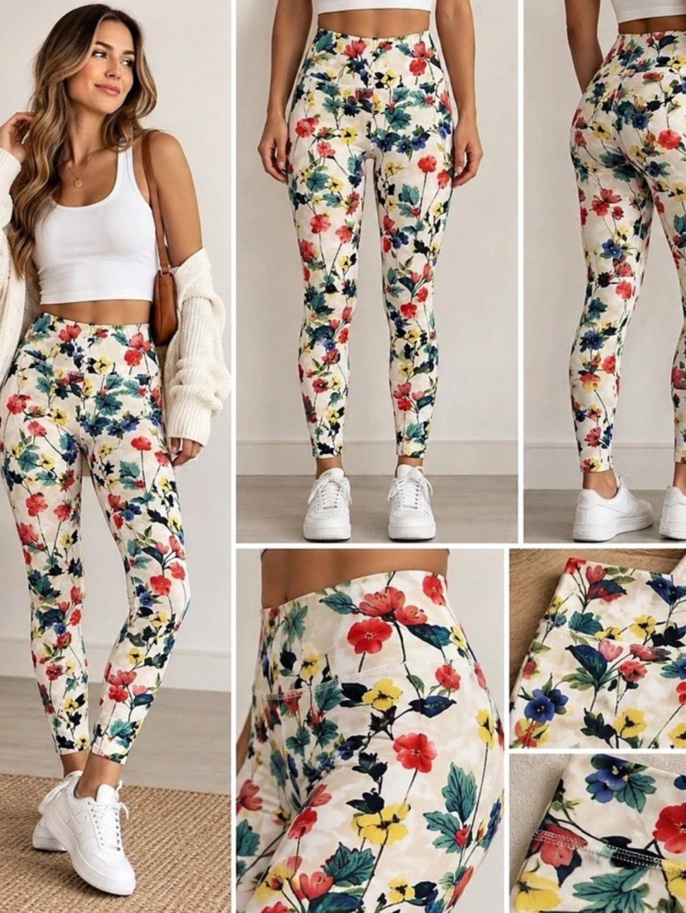 Constantly Varied Gear Flourish Leggings Flourish Floral Leggings White